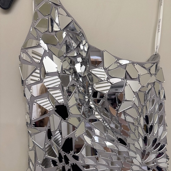 Sherri Hill - Shattered Glass Embellished High Slit Evening Gown - Picture 2 of 3